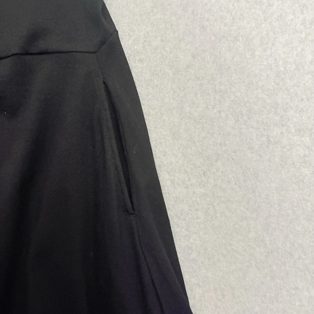 Pact Fit & Flare One Shoulder Midi Dress Large Minimalist Pocket Black Organic - Picture 5 of 7